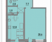 1-комнатная квартира площадью 54.6 кв.м, Ленинский проспект, 16 | цена 5 405 400 руб. | www.metrprice.ru