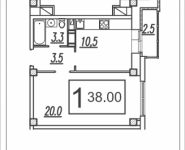 1-комнатная квартира площадью 38 кв.м, Садовая, 14 | цена 2 253 020 руб. | www.metrprice.ru