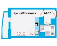 1-комнатная квартира площадью 24.6 кв.м, Рябиновая ул. | цена 1 520 000 руб. | www.metrprice.ru