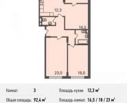 3-комнатная квартира площадью 92 кв.м, Ивановская ул., 1 | цена 6 560 400 руб. | www.metrprice.ru