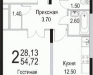 2-комнатная квартира площадью 54 кв.м, Барышевская Роща ул. | цена 4 998 672 руб. | www.metrprice.ru