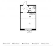 1-комнатная квартира площадью 23.6 кв.м,  | цена 3 438 520 руб. | www.metrprice.ru