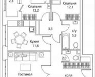 3-комнатная квартира площадью 78 кв.м, Проектируемый 1087 пр. | цена 15 891 600 руб. | www.metrprice.ru