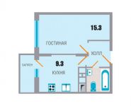 1-комнатная квартира площадью 32.4 кв.м, Рупасовский 2-й пер, 3 | цена 2 527 200 руб. | www.metrprice.ru