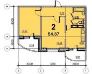 2-комнатная квартира площадью 54.87 кв.м, 5-й микрорайон, 18 | цена 3 007 972 руб. | www.metrprice.ru