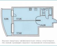 1-комнатная квартира площадью 44.7 кв.м, Парковая ул., ВЛ18 | цена 4 295 000 руб. | www.metrprice.ru