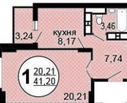 1-комнатная квартира площадью 41.2 кв.м, Московская ул., 52К25 | цена 3 300 000 руб. | www.metrprice.ru