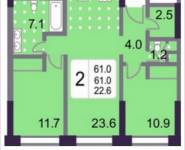 2-комнатная квартира площадью 61 кв.м, 3-я Хорошёвская улица, владение 7, корп.15 | цена 11 224 000 руб. | www.metrprice.ru