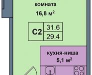 1-комнатная квартира площадью 31 кв.м, Опалиха ул., 2 | цена 2 338 400 руб. | www.metrprice.ru