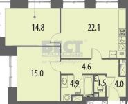 3-комнатная квартира площадью 67 кв.м, Багратионовский проезд, 1Б | цена 12 880 000 руб. | www.metrprice.ru