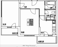 2-комнатная квартира площадью 57.6 кв.м, 2-я Муравская, корп.7 | цена 6 612 080 руб. | www.metrprice.ru