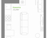 1-комнатная квартира площадью 24.39 кв.м, Володарское шоссе, 12 | цена 1 899 981 руб. | www.metrprice.ru