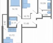 3-комнатная квартира площадью 74.22 кв.м, Родниковая, 3 | цена 6 679 800 руб. | www.metrprice.ru