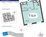 1-комнатная квартира площадью 52 кв.м, Староалексеевская улица, вл5 | цена 13 657 800 руб. | www.metrprice.ru