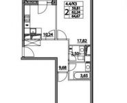 2-комнатная квартира площадью 64 кв.м, Лазоревый пр., 3С3 | цена 14 706 216 руб. | www.metrprice.ru