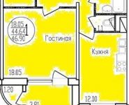 1-комнатная квартира площадью 46.6 кв.м, Жуковского ул., 8 | цена 2 800 000 руб. | www.metrprice.ru