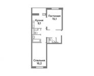 2-комнатная квартира площадью 58.4 кв.м,  | цена 4 888 080 руб. | www.metrprice.ru