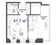 2-комнатная квартира площадью 41.7 кв.м, улица Народного Ополчения, вл33 | цена 7 026 450 руб. | www.metrprice.ru