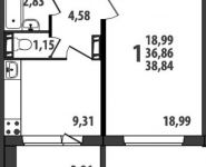 1-комнатная квартира площадью 38 кв.м, Железнодорожная ул. | цена 2 815 900 руб. | www.metrprice.ru