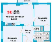 3-комнатная квартира площадью 66.55 кв.м, улица Заборье, д.28к1 | цена 3 859 900 руб. | www.metrprice.ru