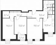 3-комнатная квартира площадью 81 кв.м, | цена 18 722 000 руб. | www.metrprice.ru