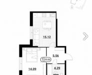 1-комнатная квартира площадью 39.1 кв.м, Тайнинская ул., 9 | цена 4 774 491 руб. | www.metrprice.ru