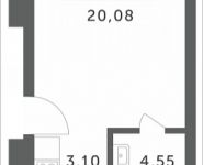 1-комнатная квартира площадью 27.73 кв.м, Мякининское шоссе, 1 | цена 2 448 559 руб. | www.metrprice.ru