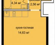 1-комнатная квартира площадью 22.8 кв.м,  | цена 2 106 688 руб. | www.metrprice.ru