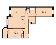 3-комнатная квартира площадью 77.5 кв.м, Заречная улица, 23 | цена 6 177 547 руб. | www.metrprice.ru