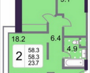 2-комнатная квартира площадью 58.3 кв.м, 3-я Хорошёвская улица, владение 7, корп.15 | цена 10 192 298 руб. | www.metrprice.ru