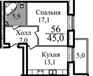 1-комнатная квартира площадью 45 кв.м, Береговая ул., 5 | цена 3 950 000 руб. | www.metrprice.ru