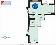 2-комнатная квартира площадью 73.9 кв.м, проезд Шокальского, 31к1 | цена 5 446 430 руб. | www.metrprice.ru