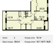 4-комнатная квартира площадью 128.3 кв.м, Нагатинский проезд, 11 | цена 21 672 149 руб. | www.metrprice.ru