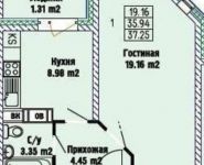 1-комнатная квартира площадью 37.3 кв.м, Северное шоссе, к10 | цена 1 825 000 руб. | www.metrprice.ru