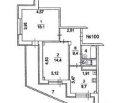 2-комнатная квартира площадью 62 кв.м, посёлок Калинина, 45 | цена 7 200 000 руб. | www.metrprice.ru