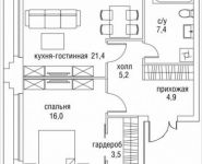 1-комнатная квартира площадью 59 кв.м, улица Николая Химушина, 9к2 | цена 23 275 500 руб. | www.metrprice.ru