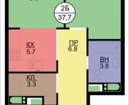 2-комнатная квартира площадью 37.7 кв.м, Некрасова, 6 | цена 2 978 300 руб. | www.metrprice.ru