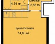 2-комнатная квартира площадью 22.77 кв.м, жилой комплекс Баркли Медовая Долина, к5 | цена 2 197 576 руб. | www.metrprice.ru