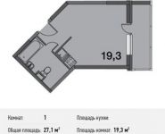 1-комнатная квартира площадью 27.1 кв.м, Сколковская улица, 7А | цена 2 714 065 руб. | www.metrprice.ru