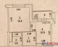 1-комнатная квартира площадью 34.6 кв.м, улица Александры Монаховой, 96к2 | цена 2 100 000 руб. | www.metrprice.ru