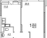 1-комнатная квартира площадью 42 кв.м, Ленина ул., 23 | цена 3 150 000 руб. | www.metrprice.ru