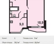 1-комнатная квартира площадью 39.5 кв.м, Недорубова ул, 25 | цена 4 370 000 руб. | www.metrprice.ru