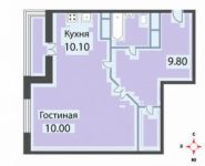 1-комнатная квартира площадью 44.7 кв.м в ЖК "Загорье", Ягодная улица, 8к1 | цена 5 365 000 руб. | www.metrprice.ru