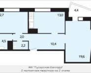 2-комнатная квартира площадью 64.8 кв.м, Дениса Давыдова, 2 | цена 4 374 000 руб. | www.metrprice.ru