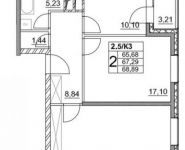 2-комнатная квартира площадью 68 кв.м, Лазоревый пр., 3С3 | цена 13 998 379 руб. | www.metrprice.ru