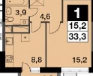 1-комнатная квартира площадью 33.3 кв.м, Строителей ул. | цена 3 150 000 руб. | www.metrprice.ru