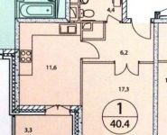 1-комнатная квартира площадью 40.4 кв.м, Булата Окуджавы ул. | цена 5 950 000 руб. | www.metrprice.ru