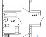 1-комнатная квартира площадью 36.52 кв.м, Омская, 10 | цена 4 053 720 руб. | www.metrprice.ru