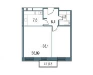 1-комнатная квартира площадью 57.6 кв.м, Павелецкая наб., 8 | цена 13 917 288 руб. | www.metrprice.ru