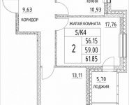 2-комнатная квартира площадью 59 кв.м в ЖК "LIFE-Ботанический сад", Лазоревый пр., 3 | цена 9 652 872 руб. | www.metrprice.ru